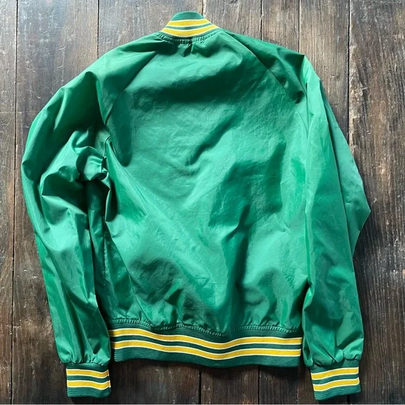 Vintage Chalk Line Green Bay Packers Satin Bomber Jacket - Picture 2 of 7